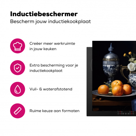 Inductiebeschermer - Stilleven - Fruit - Bloemen - Delfts blauw - Hollands-3