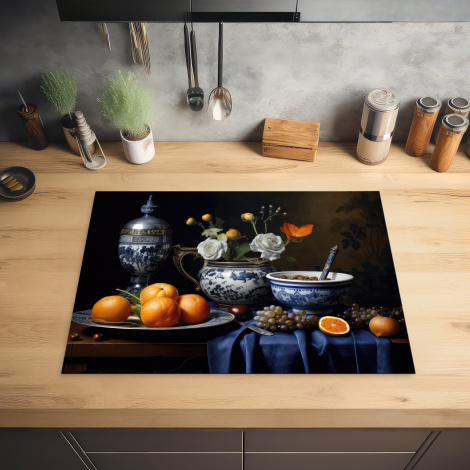 Inductiebeschermer - Stilleven - Fruit - Bloemen - Delfts blauw - Hollands-2
