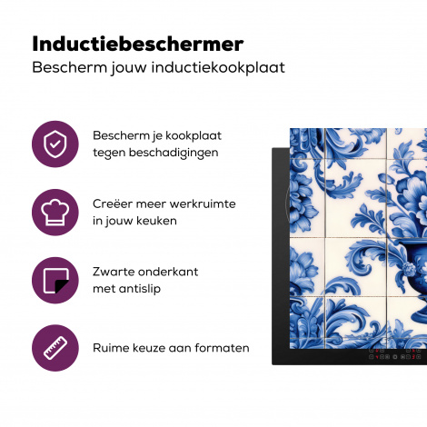 Inductiebeschermer - Bloemen - Vaas - Delfts blauw - Nederland - Hollands-3