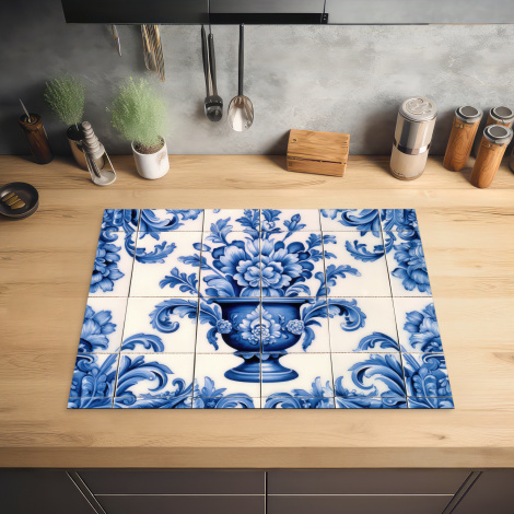 Inductiebeschermer - Bloemen - Vaas - Delfts blauw - Nederland - Hollands-2