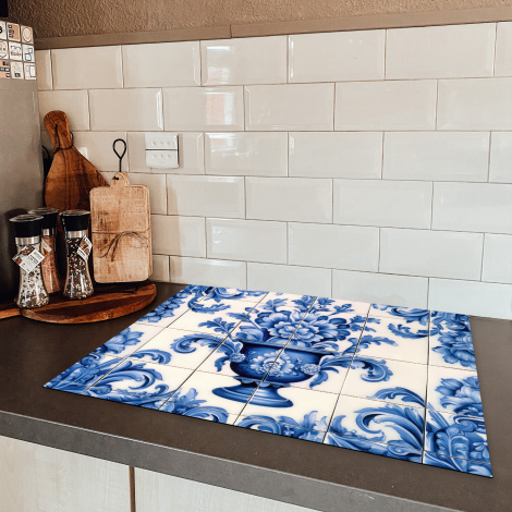 Inductiebeschermer - Bloemen - Vaas - Delfts blauw - Nederland - Hollands-5