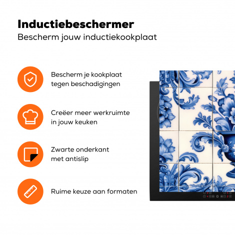 Inductiebeschermer - Bloemen - Vaas - Delfts blauw - Nederland - Hollands-3