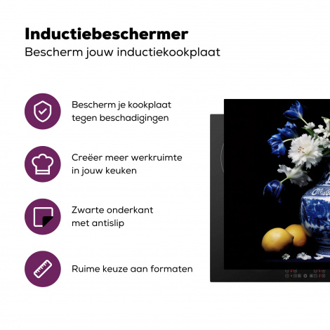 Inductiebeschermer - Stilleven - Schenkkan - Delfts blauw - Fruit - Bloemen-3