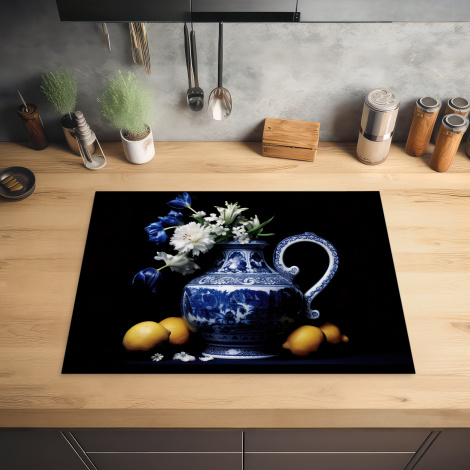 Inductiebeschermer - Stilleven - Schenkkan - Delfts blauw - Fruit - Bloemen-2