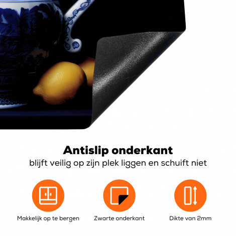 Inductiebeschermer - Stilleven - Schenkkan - Delfts blauw - Fruit - Bloemen-4