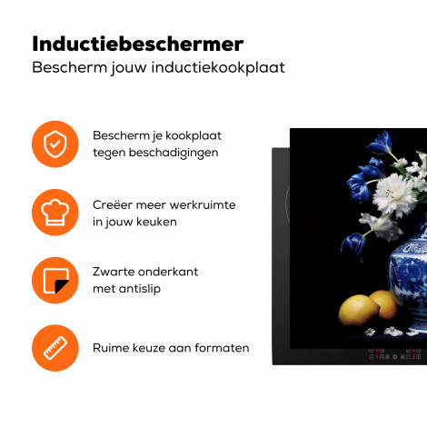 Inductiebeschermer - Stilleven - Schenkkan - Delfts blauw - Fruit - Bloemen-3