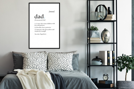 Poster met lijst - Spreuken - Papa definitie - Quotes - Dad - Staand-4