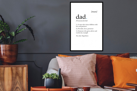 Poster met lijst - Spreuken - Papa definitie - Quotes - Dad - Staand-2