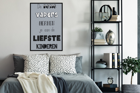 Poster met lijst - Vaderdag geschenk - Vader - Spreuken - De beste vaders - Quote - Staand-4