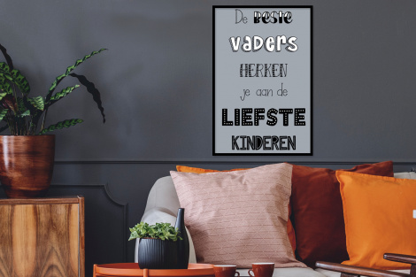 Poster met lijst - Vaderdag geschenk - Vader - Spreuken - De beste vaders - Quote - Staand-2