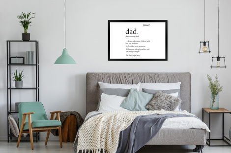 Poster met lijst - Spreuken - Papa definitie - Quotes - Dad - Liggend-4
