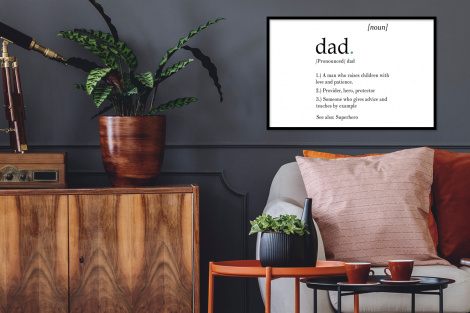 Poster met lijst - Spreuken - Papa definitie - Quotes - Dad - Liggend-2
