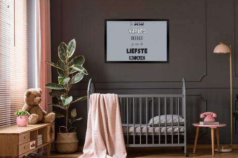 Poster met lijst - Vaderdag geschenk - Vader - Spreuken - De beste vaders - Quote - Liggend-3