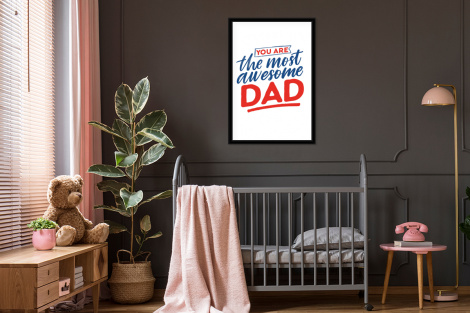 Poster met lijst - Papa - Vaderdag - Spreuken - Staand-3