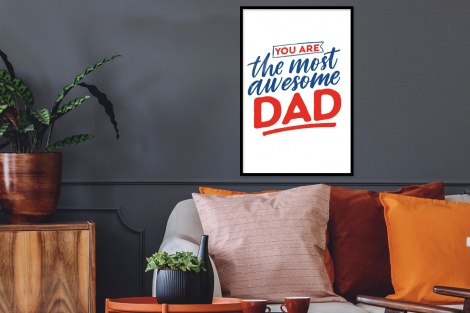 Poster met lijst - Papa - Vaderdag - Spreuken - Staand-2