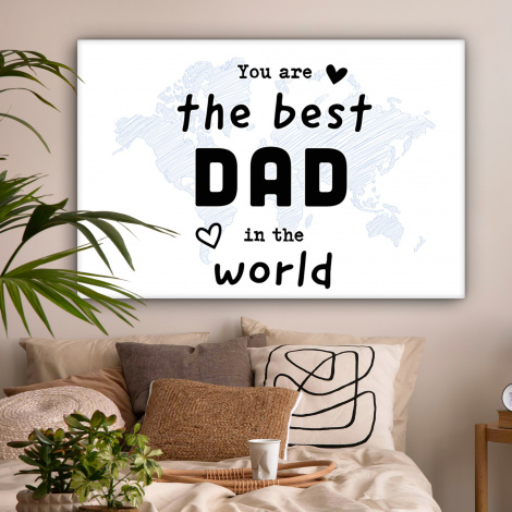 Canvas schilderij - Quotes - The best dad in the world - Spreuken - Papa-2