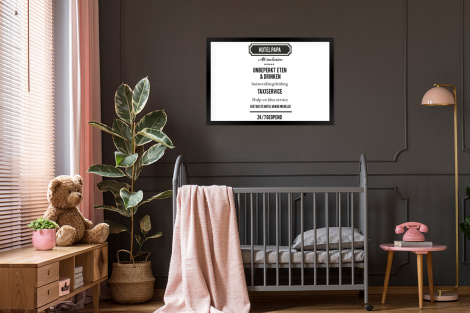 Poster met lijst - Spreuken - Hotel papa - Quotes - Vader - Liggend-3