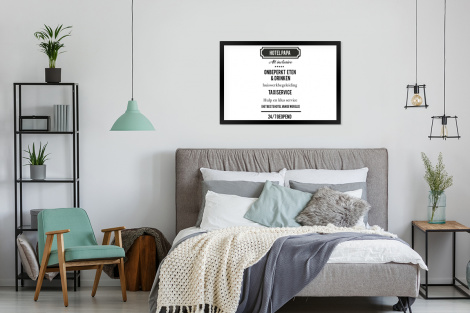 Poster met lijst - Spreuken - Hotel papa - Quotes - Vader - Liggend-4