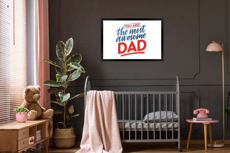 Poster met lijst - Papa - Vaderdag - Spreuken - Liggend-3