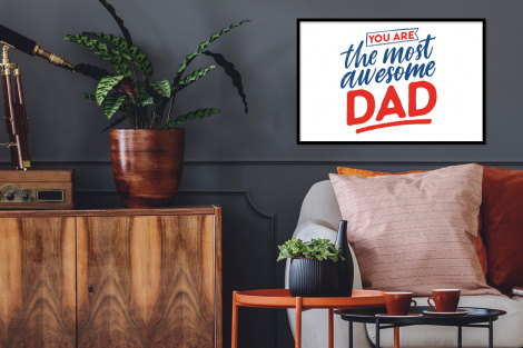 Poster met lijst - Papa - Vaderdag - Spreuken - Liggend-2