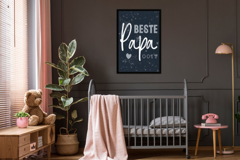 Poster met lijst - Cadeau voor man - Quote - Vaderdag - Beste papa ooit - Spreuken - Staand-3