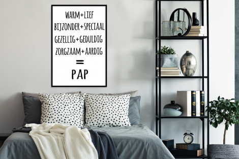 Poster met lijst - Quotes - Pap definitie - Spreuken - Vader - Staand-4
