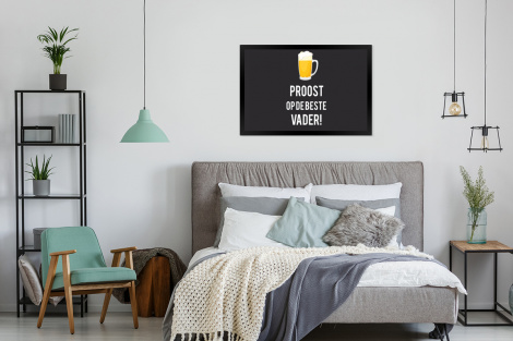 Poster met lijst - Spreuken - Proost op de beste vader - Quotes - Papa - Liggend-4