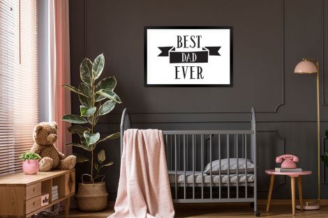 Poster met lijst - Papa - Quote - Beste papa - Liggend-3