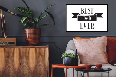 Poster met lijst - Papa - Quote - Beste papa - Liggend-2
