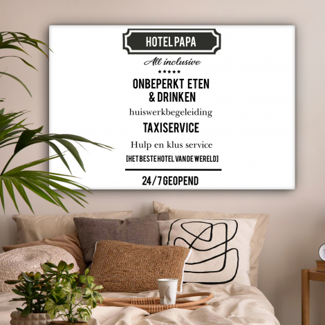 Canvas schilderij - Spreuken - Hotel papa - Quotes - Vader-2