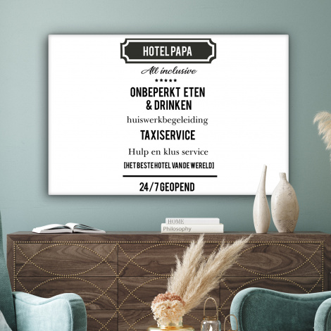 Canvas schilderij - Spreuken - Hotel papa - Quotes - Vader-3