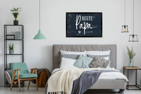 Poster met lijst - Cadeau voor man - Quote - Vaderdag - Beste papa ooit - Spreuken - Liggend-4