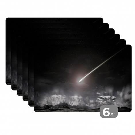Tischset (6er Set) - Ein Komet über einer fernen Landschaft - 45x30 cm-1