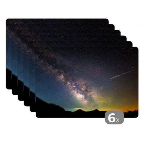 Premium placemats (6 stuks) - De Melkweg en vallende ster - 45x30 cm