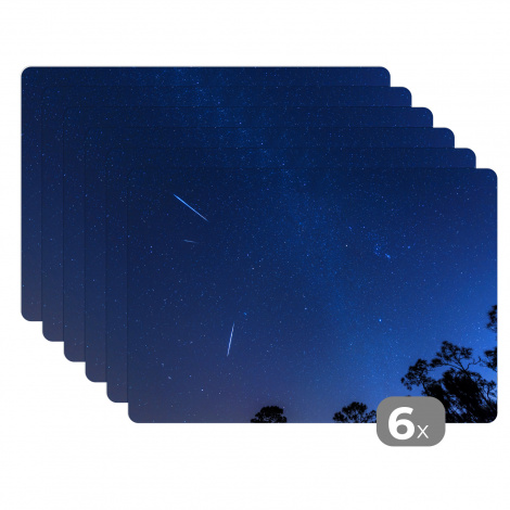 Premium placemats (6 stuks) - Een sterrenhemel met vallende sterren - 45x30 cm-thumbnail-1