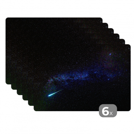 Premium placemats (6 stuks) - Een meteoor schiet door de Melkweg - 45x30 cm