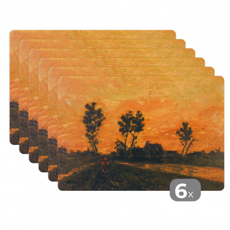 Tischset (6er Set) - Landschaft bei Sonnenuntergang - Vincent van Gogh - 45x30 cm