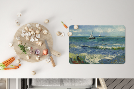 Premium placemats (6 stuks) - Zeegezicht bij Les Saintes-Maries-de-la-Mer - Vincent van Gogh - 45x30 cm-thumbnail-4