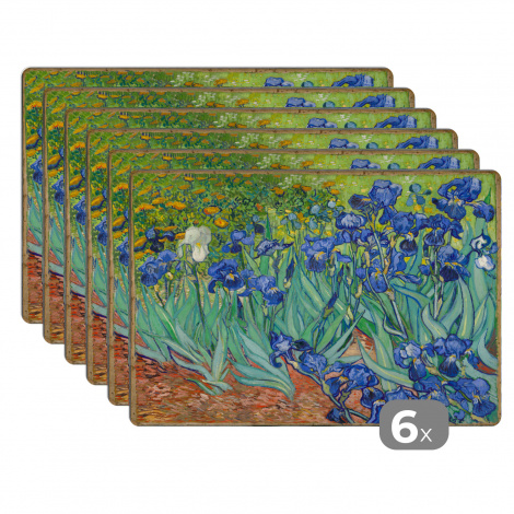 Premium placemats (6 stuks) - Irissen - Vincent van Gogh - 45x30 cm-1