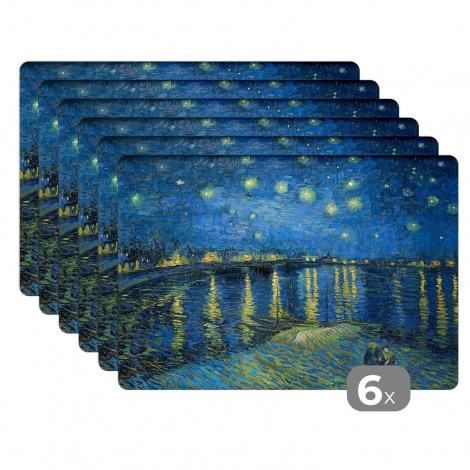 Tischset (6er Set) - Die sternenklare Nacht - Vincent van Gogh - 45x30 cm-1