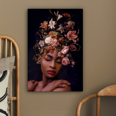 Canvas schilderij - Vrouw - Boeket - Make up-2
