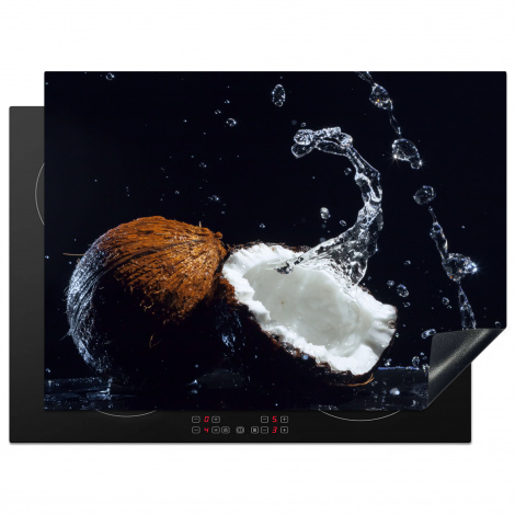 Inductiebeschermer - Kokosnoot - Stilleven - Water - Zwart - Fruit