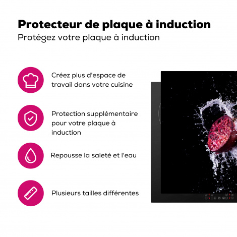 Protège-plaque à induction - Grenade - Fruit - Eau - Noir - Violet-3