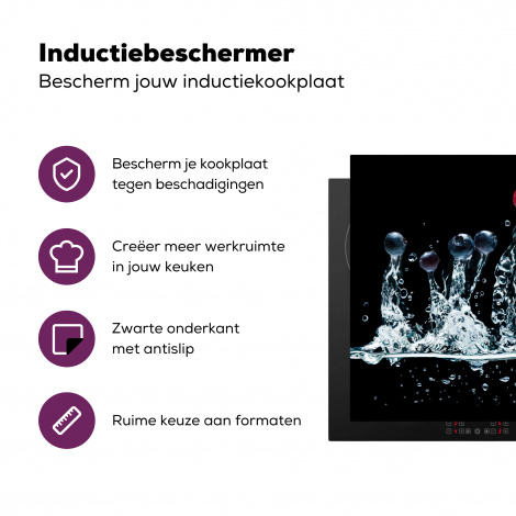 Inductiebeschermer - Bessen - Water - Zwart - Fruit - Framboos-3