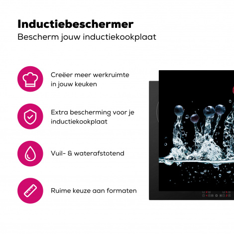 Inductiebeschermer - Bessen - Water - Zwart - Fruit - Framboos-3