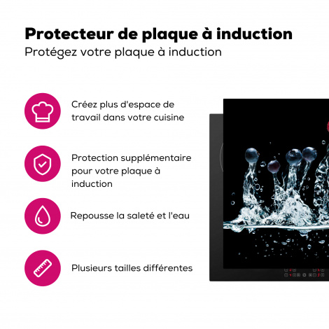 Protège-plaque à induction - Baies - Eau - Noir - Fruit - Framboise-3