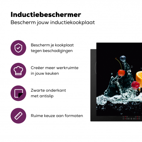 Inductiebeschermer - Fruit - Zwart - Water-3
