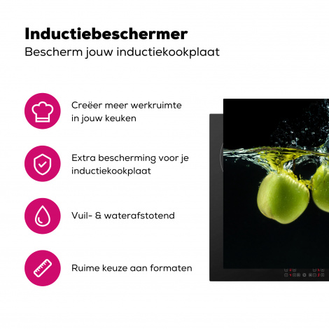 Inductiebeschermer - Appels - Fruit - Water - Zwart - Groen-3