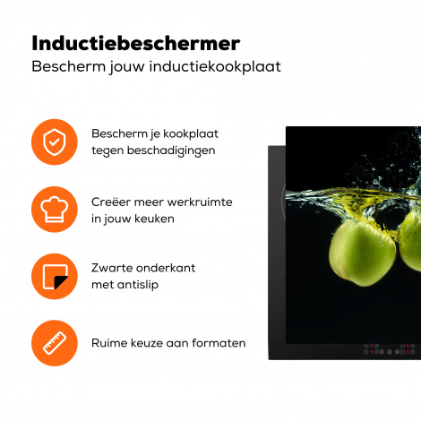 Inductiebeschermer - Appels - Fruit - Water - Zwart - Groen-3