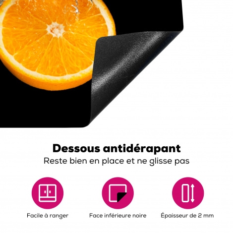 Protège-plaque à induction - Orange - Nature morte - Eau - Noir - Fruit-4